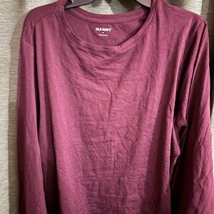 Old Navy Deep Red Crew Neck Top